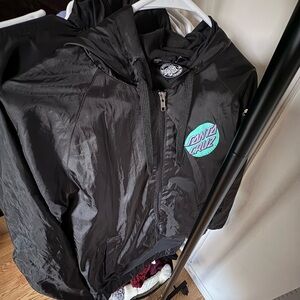 Santa Cruz Black Jacket with Teal Logo